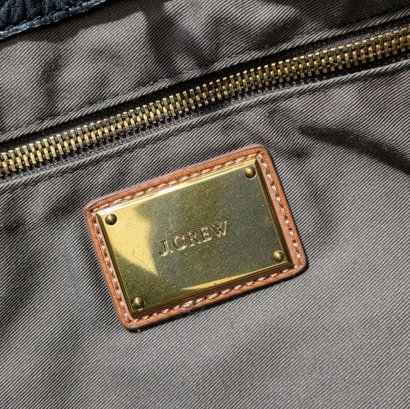 J Crew 100% Leather Black Brompton Convertible Crossbody Shoulder Tote Bag - Picture 3 of 16